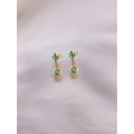 Brincos de Esmeraldas e Diamantes