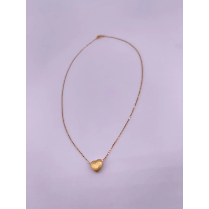 Colar Coração Escovado