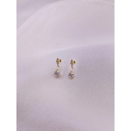 Brincos Coração em Cristal