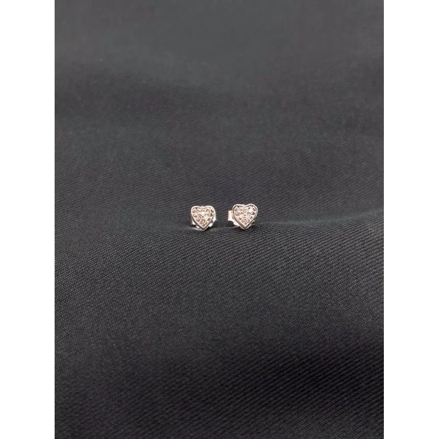 Brincos Coração em Diamantes