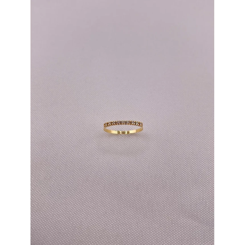 Anel Meia Aliança de Diamantes