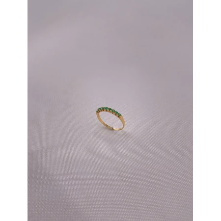 Anel Meia Aliança de Esmeraldas