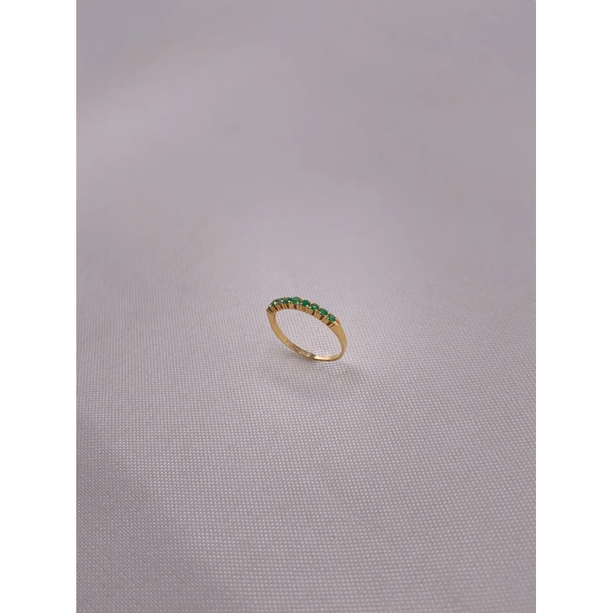 Anel Meia Aliança de Esmeraldas