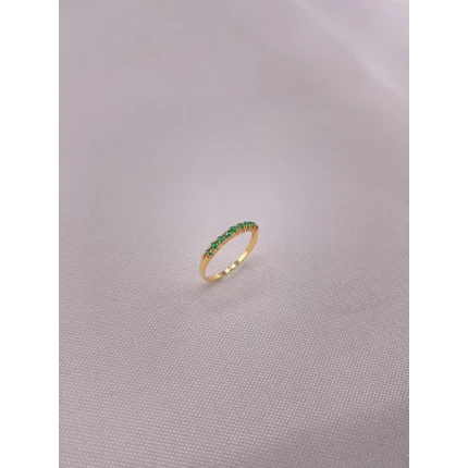 Anel Meia Aliança de Esmeraldas