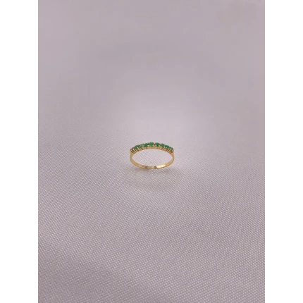 Anel Meia Aliança de Esmeraldas