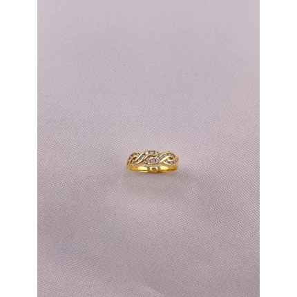 Anel Trançado de Diamantes