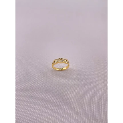 Anel Trançado de Diamantes