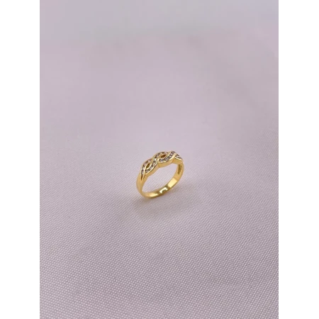 Anel Trançado de Diamantes