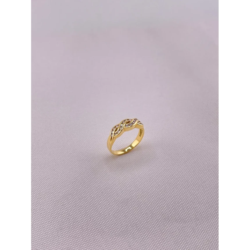 Anel Trançado de Diamantes