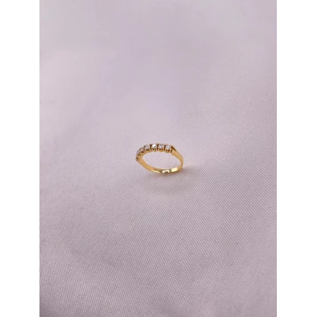 Anel Meia Aliança de Diamantes