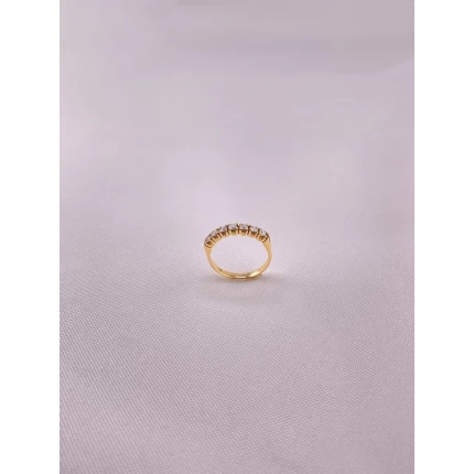 Anel Meia Aliança de Diamantes