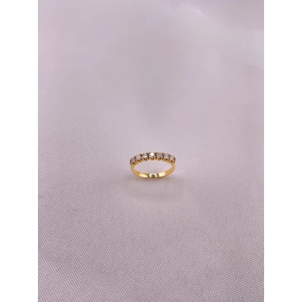 Anel Meia Aliança de Diamantes