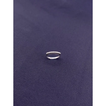 Anel Meia Aliança de Diamantes