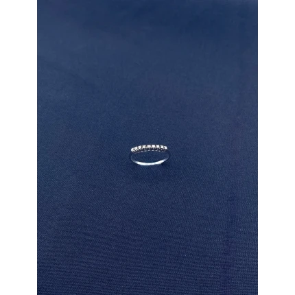 Anel Meia Aliança de Diamantes