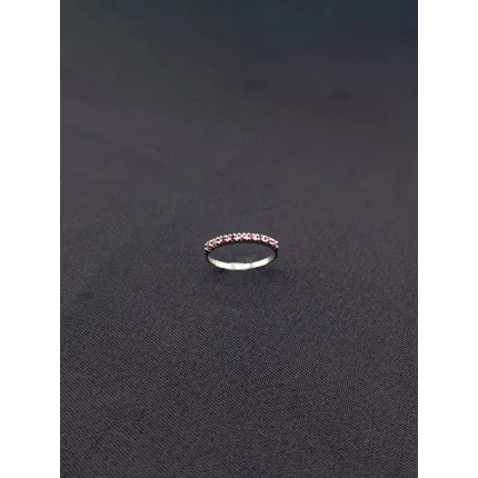 Anel Meia Aliança de Rubis