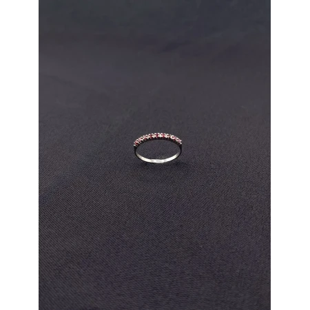 Anel Meia Aliança de Rubis