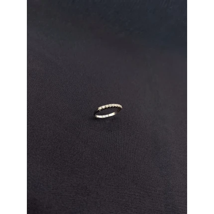 Anel Meia Aliança de Diamantes