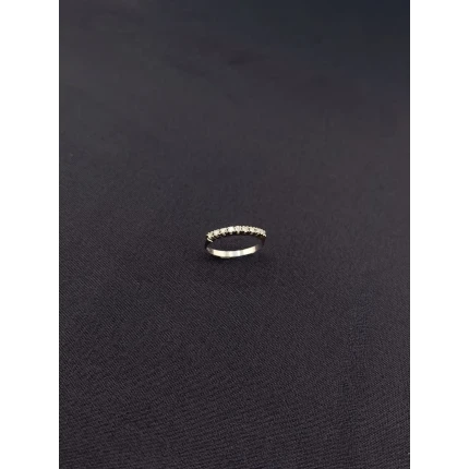 Anel Meia Aliança de Diamantes