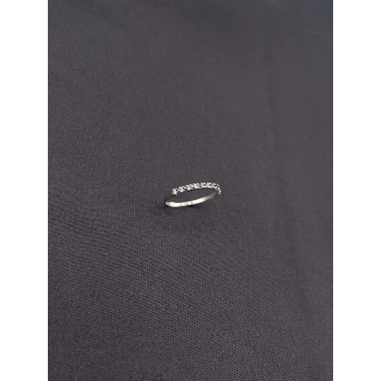 Anel Meia Aliança De Safiras