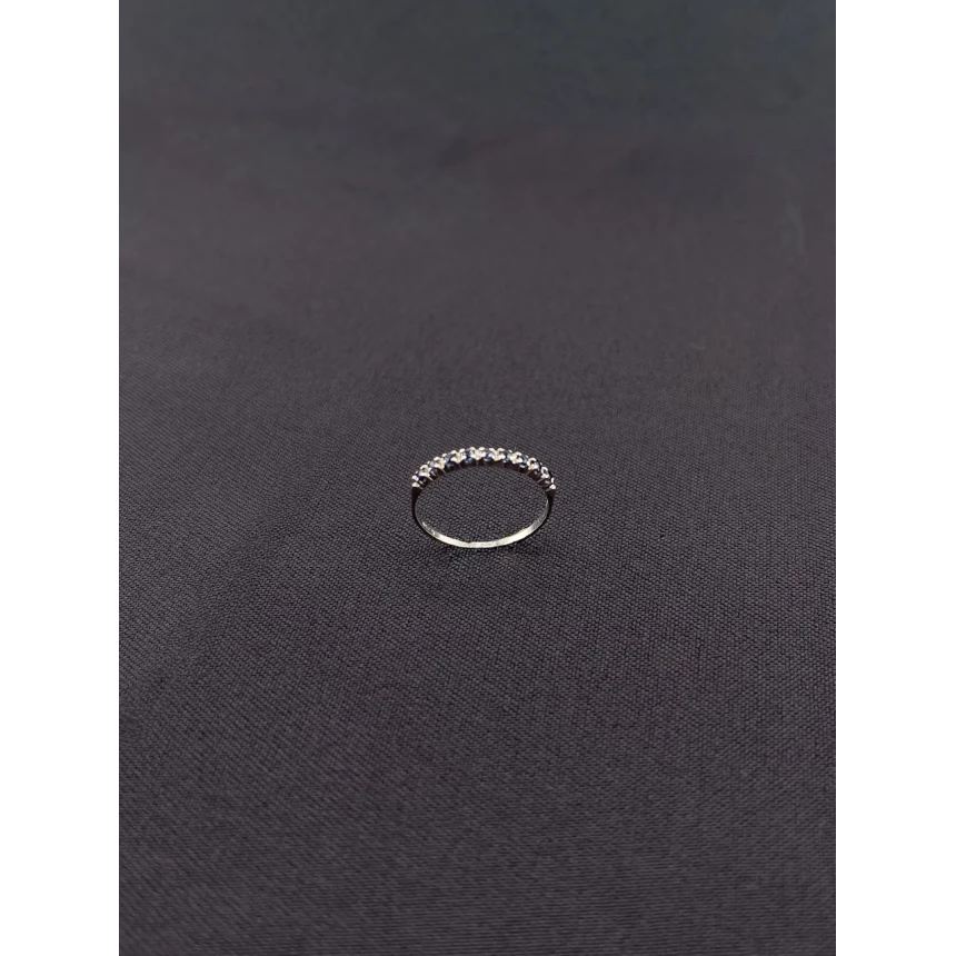 Anel Meia Aliança De Safiras