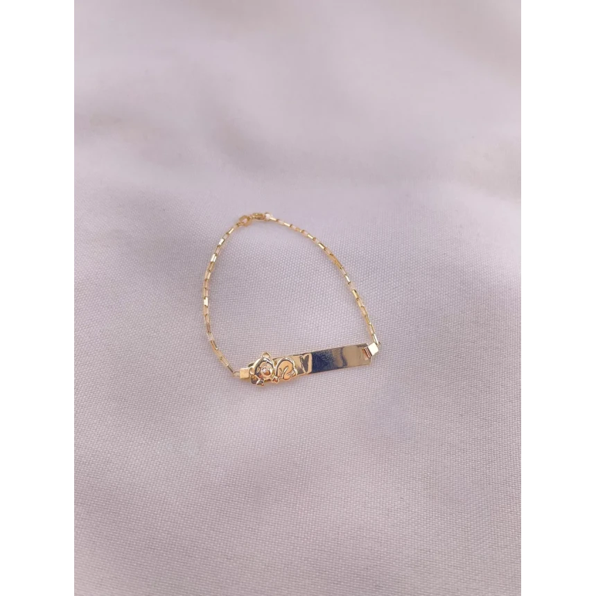 Pulseira Placa com Urso