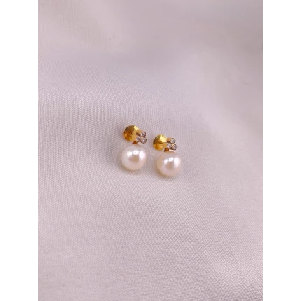 Brincos Pérola e Diamantes