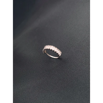 Anel Anel Meia Aliança Zircônias