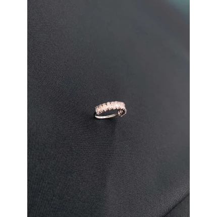 Anel Anel Meia Aliança Zircônias