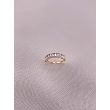 Anel Meia Aliança Zircônias