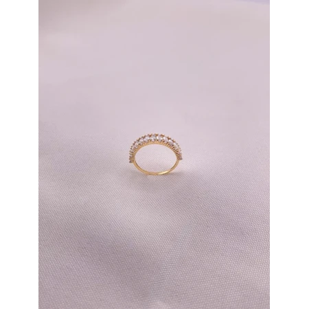 Anel Meia Aliança Zircônias