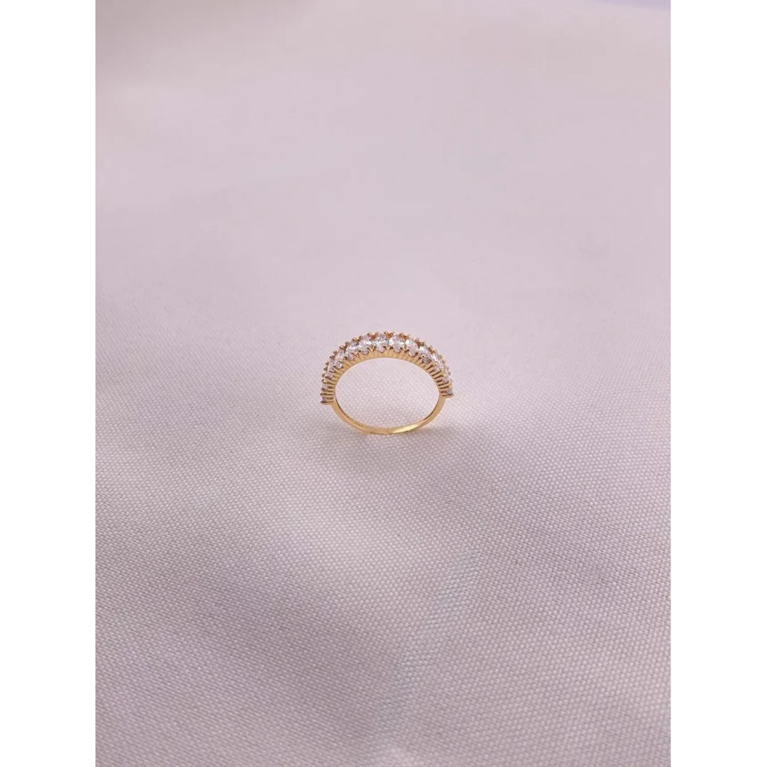 Anel Meia Aliança Zircônias