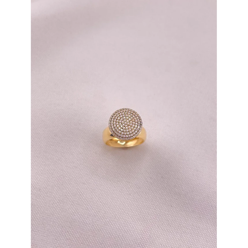 Anel Redondo Safiras Brancas