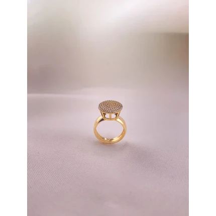 Anel Redondo Safiras Brancas