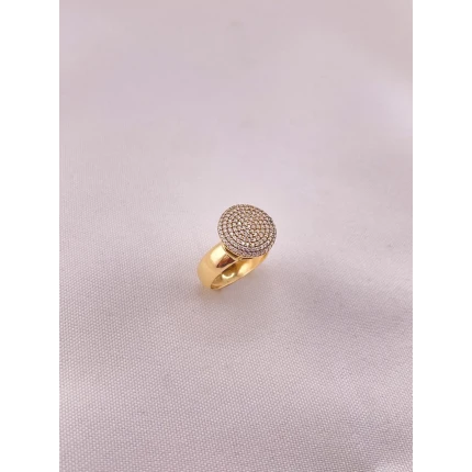 Anel Redondo Safiras Brancas