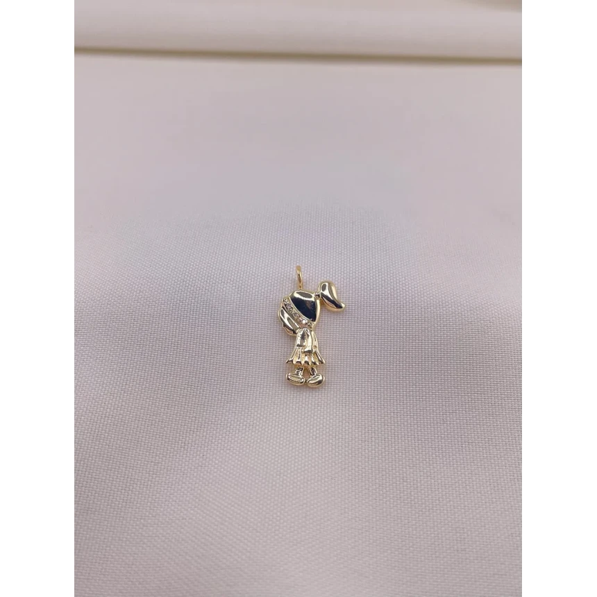 Pingente Menina com Diamantes