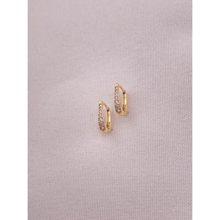 Brincos Semi Argola de Diamantes