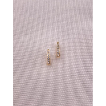 Brincos Semi Argola de Diamantes