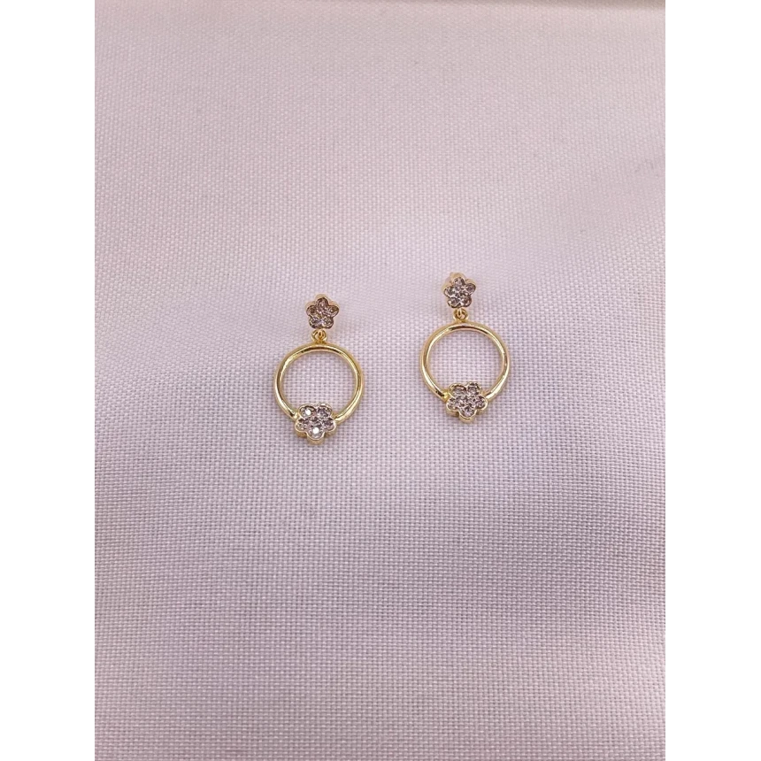 Brincos Círculos com Flores