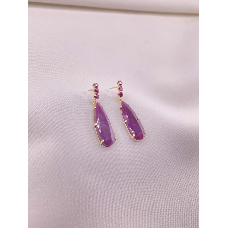 Brincos Rubis Gota