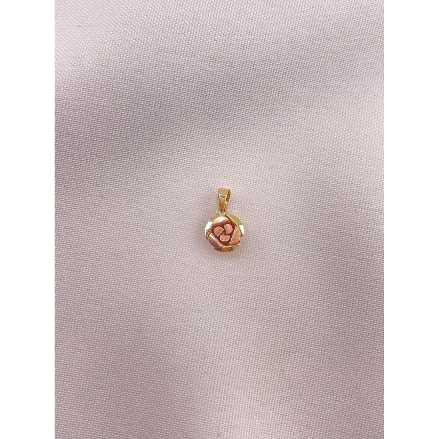 Pingente Rosa Dois Tons
