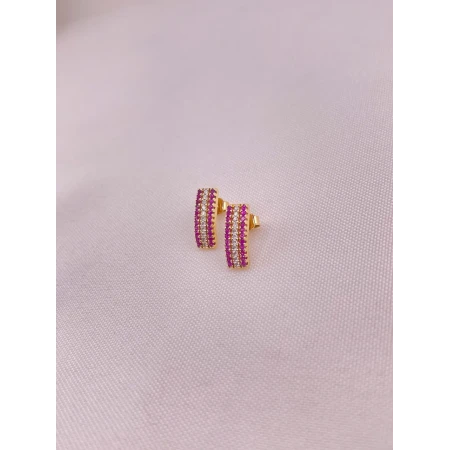 Brincos Frontal de Rubis e Diamantes