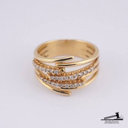 Anel Aros com Diamantes 