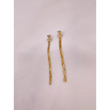 Brincos de Coração Alongados