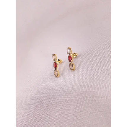 Brincos Granada e Topázio Fumê