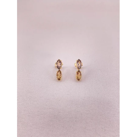 Brincos Topázio Fumê e Citrino