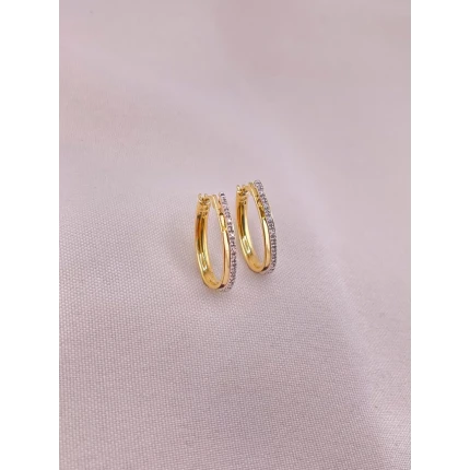 Brincos Argola com Diamantes