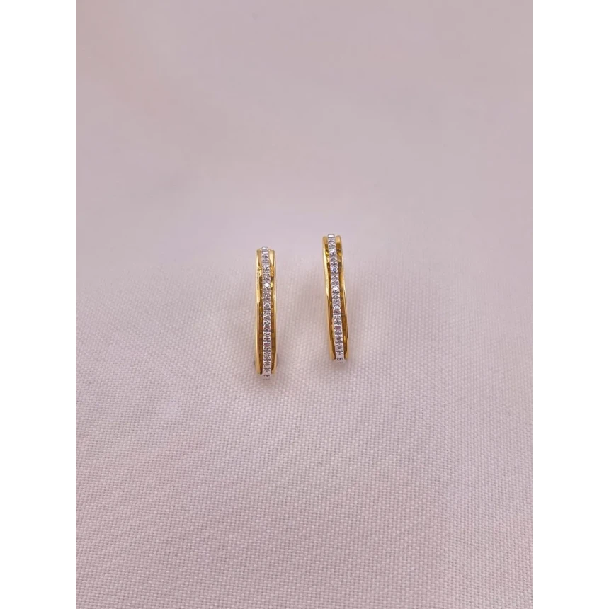 Brincos Argola com Diamantes