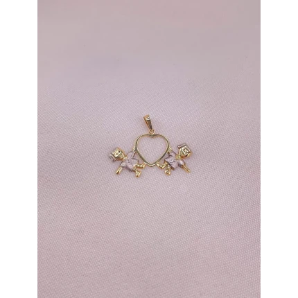 Pingente Meninas Dois Tons