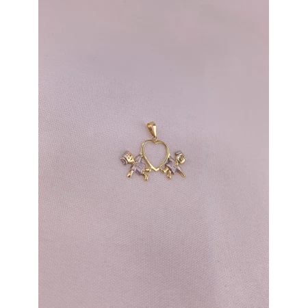 Pingente Meninas Dois Tons