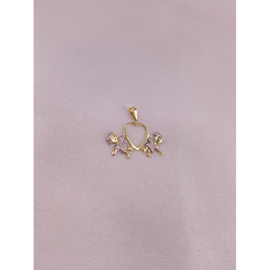 Pingente Meninas Dois Tons